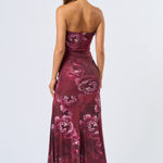 Tube Maxi Dress - burgundy floral, womens dresses collection