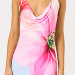 Halter Floral Print Maxi Dress - Light Blue, Women's Dresses Collection