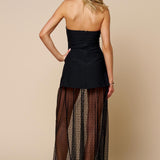 Tube Dress With Mesh Maxi Skirt
