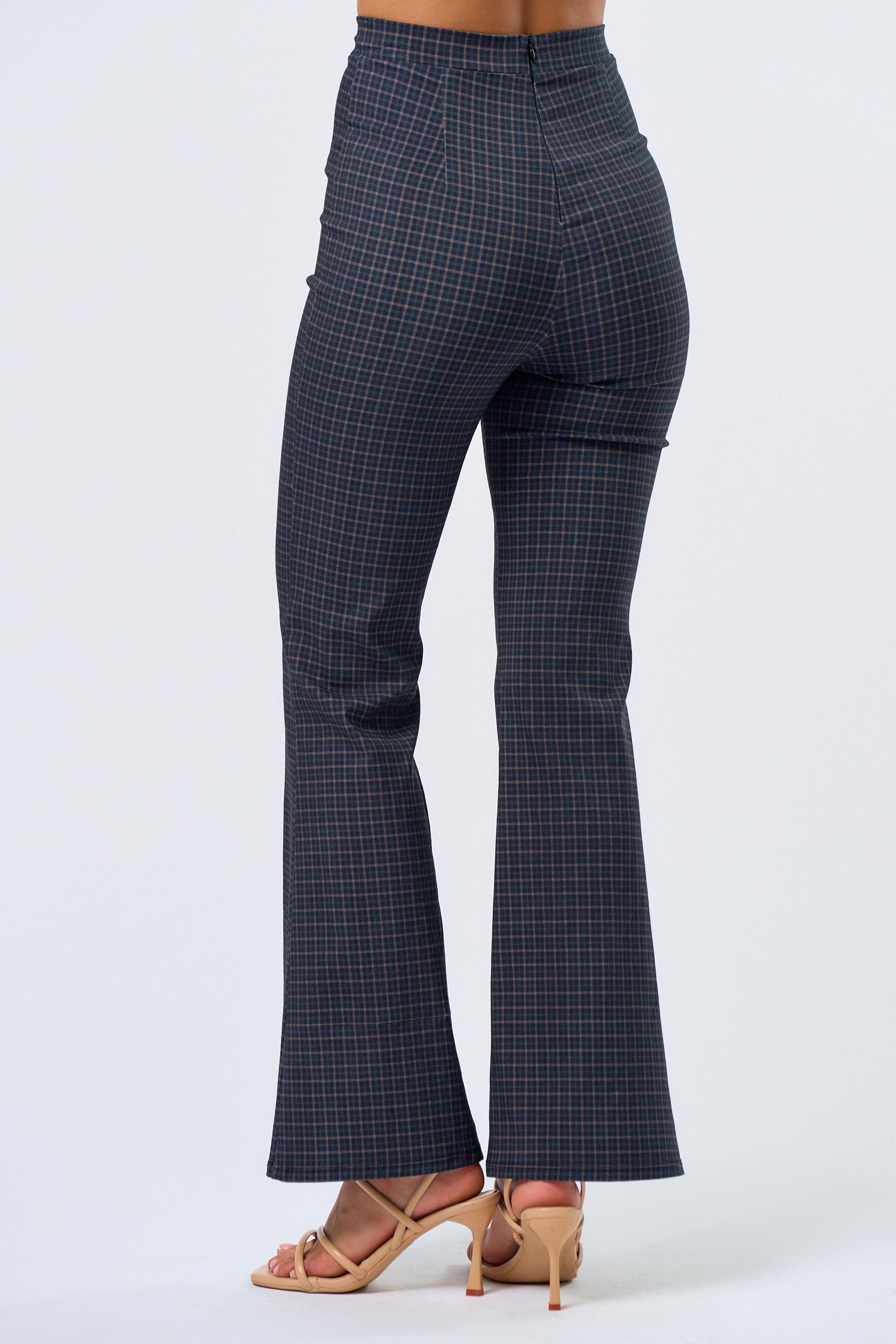 Bootcut Pant - navy plaid, womens pants/matching set collection