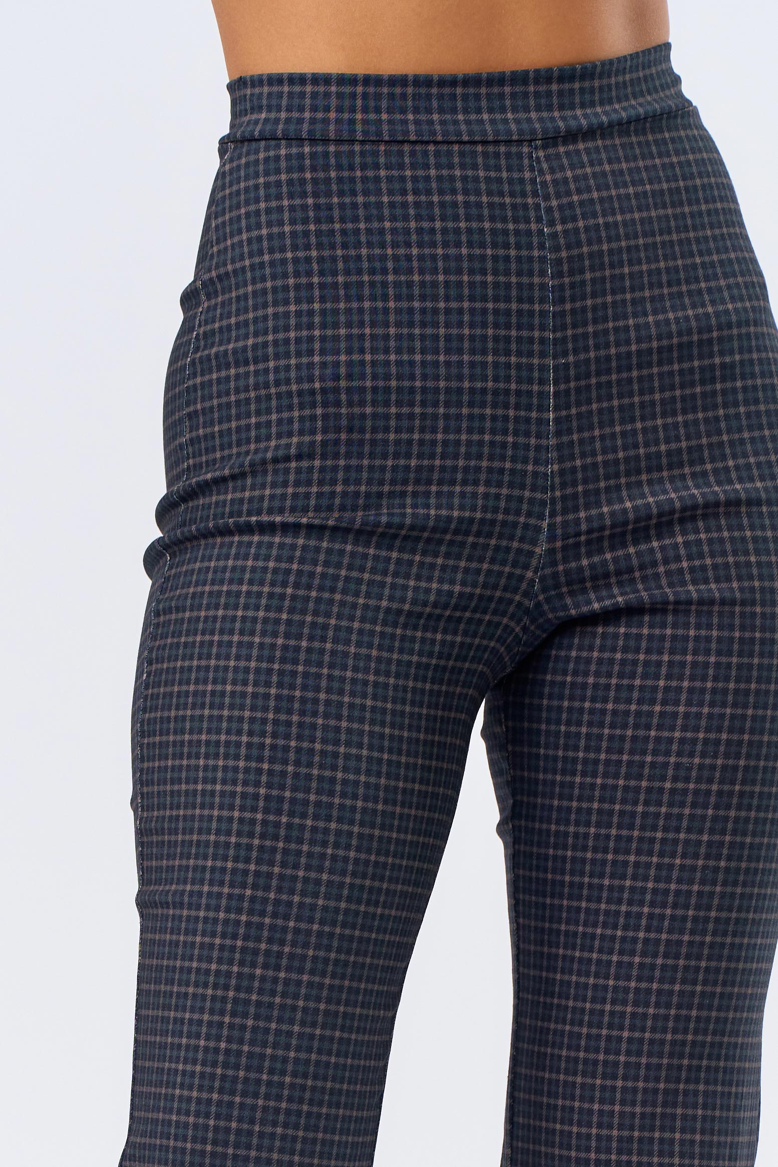 Bootcut Pant - navy plaid, womens pants/matching set collection