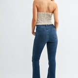 Just Black- High Rise Crop Flare