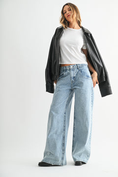 Just Black - Super Wide Leg - medium denim, womens jean collection