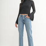 Just Black - Clean Mid Rise Straight - medium denim