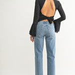 Just Black - Clean Mid Rise Straight - medium denim