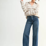 Just Black - Mid Rise Slim Wide Leg - dark denim, womens jean collection