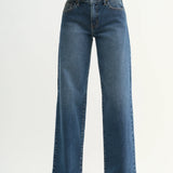 Just Black - Mid Rise Slim Wide Leg - dark denim, womens jean collection