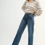 Just Black - Mid Rise Slim Wide Leg - dark denim, womens jean collection