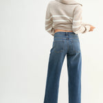 Just Black - Mid Rise Slim Wide Leg - dark denim, womens jean collection