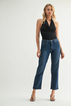 Just Black - Super Soft 90"s Straight - dark denim, womens jeans collection
