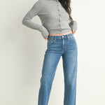 Just Black - Stretch Straight Jean - medium denim, womens jean collection