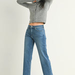 Just Black - Stretch Straight Jean - medium denim, womens jean collection