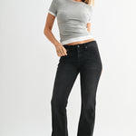 Just Black - Low Rise Bootcut - washed black denim, womens jeans collection
