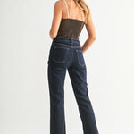 Just Black - Cropped Flare - dark denim, womens jean collection