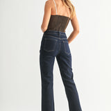 Just Black - Cropped Flare - dark denim, womens jean collection