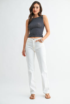 Just Black - Mid Rise Stovepipe Straight Leg