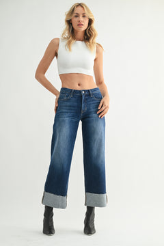 Just Black - Scissor Cut Cuffed Slim Wide