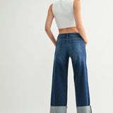Just Black - Scissor Cut Cuffed Slim Wide
