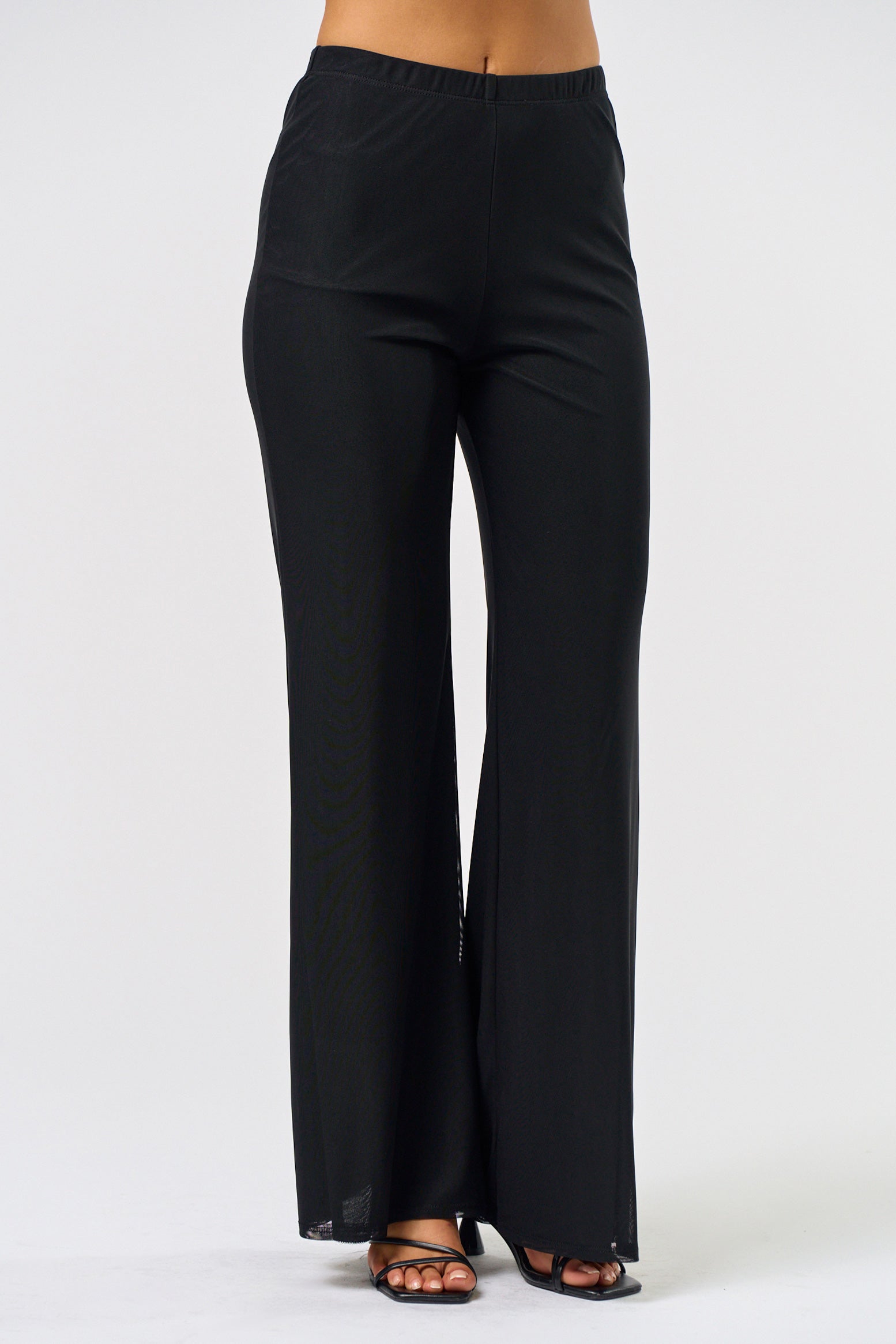 Wide Leg Mesh Pant - Black, Women's Pants Collection