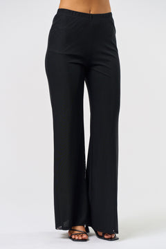 Wide Leg Mesh Pant - Black, Women's Pants Collection