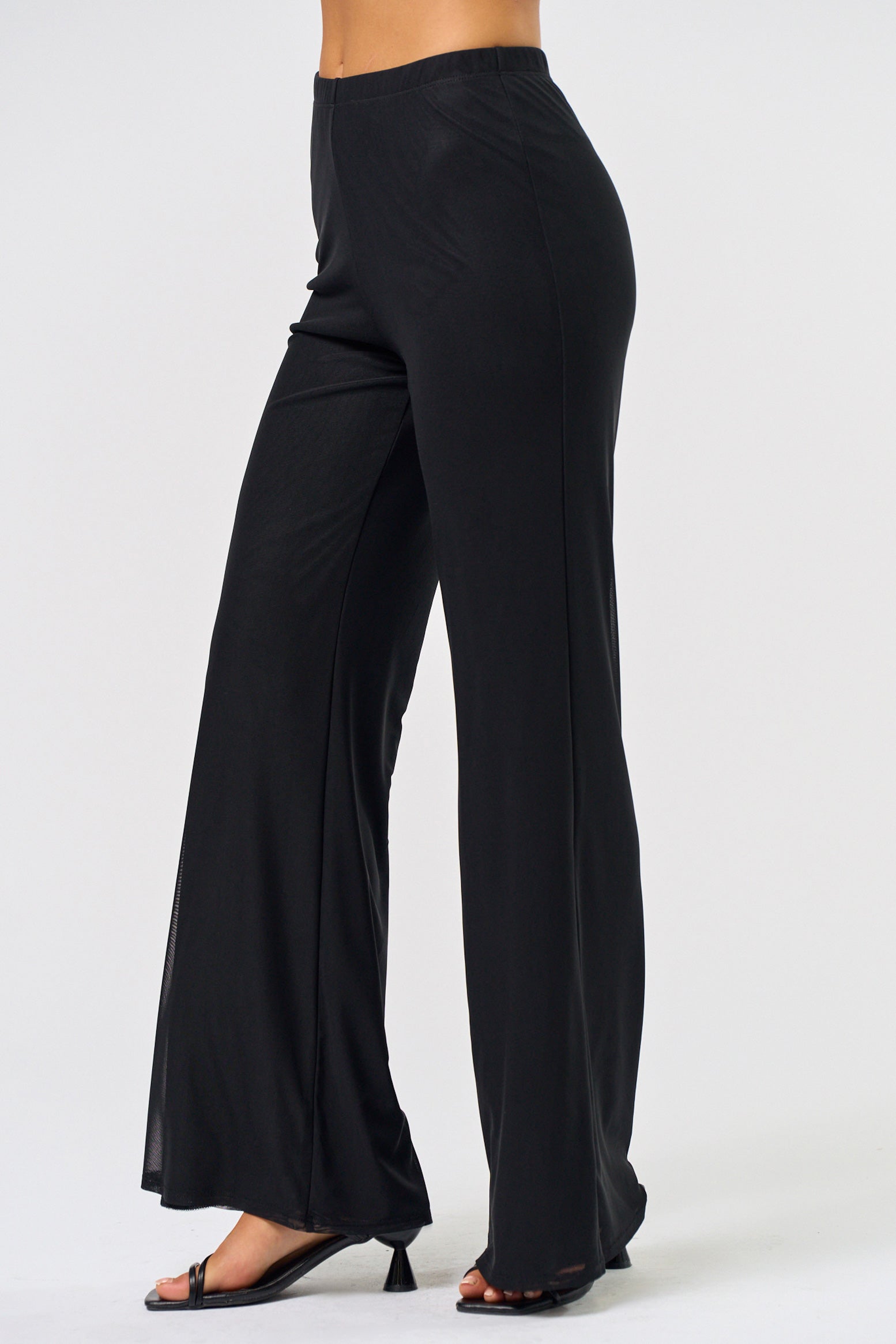Wide Leg Mesh Pant - Black, Women's Pants Collection