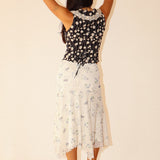 Floral Midi Skirt - Cream, Women's Skirt's/Matching Set's Collection