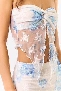 Lace Twist Front Tube Top
