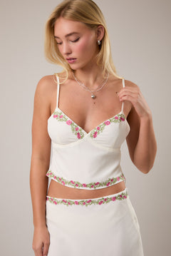 Embroidered Sleeveless Top