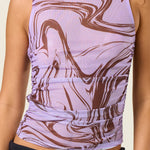 Mock Neck Mesh Top - Purple, Women's Tops Collection