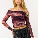 Mesh Off Shoulder Top