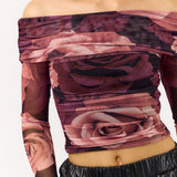 Mesh Off Shoulder Top