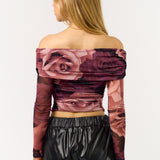Mesh Off Shoulder Top