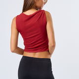 Mesh Thick Strap Tank Floral Detail - Red Multi, Women's Tops Collection