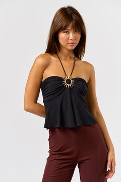Sun Metal Hardware Halter Top