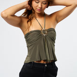 Sun Metal Hardware Halter Top