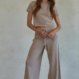 Textured Knit Short Sleeve Top