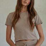 Textured Knit Short Sleeve Top