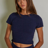 Textured Knit Short Sleeve Top