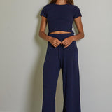 Textured Knit Short Sleeve Top