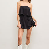 Ruffle Sleeveless Wrap Romper