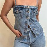 Denim Bustier Top
