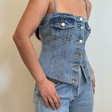 Denim Bustier Top