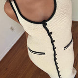 Contrast Stitch Maxi Dress
