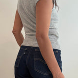 Knit High Neck Cap Sleeve Top