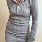 Mock Neck Dress With Buttons