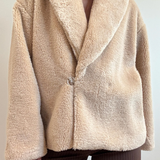 Faux Fur Jacket With Thick Collar