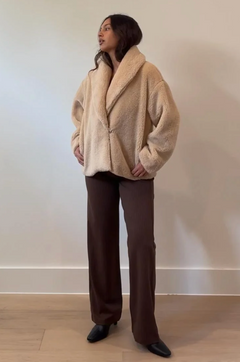 Faux Fur Jacket With Thick Collar