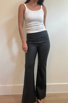 Faux Leather Low Rise Flare Pant - black, womens pants collection
