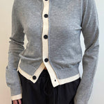 Two Tone Button Up Cardigan - grey, womens cardigan collection