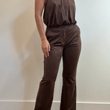 Suede Pant With Flare Leg